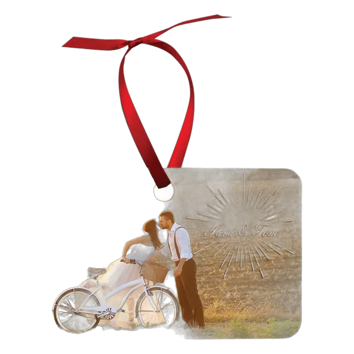2-Sided Gloss Aluminum Horizontal Rectangle Ornament