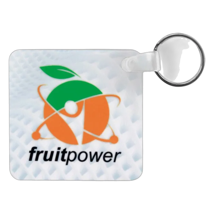 1-Sided Semi-Gloss White Aluminum Square Keychain