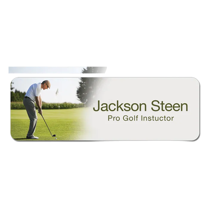 Gloss Rectangle Plastic Name Badge, 3" X 1" X 1/16"