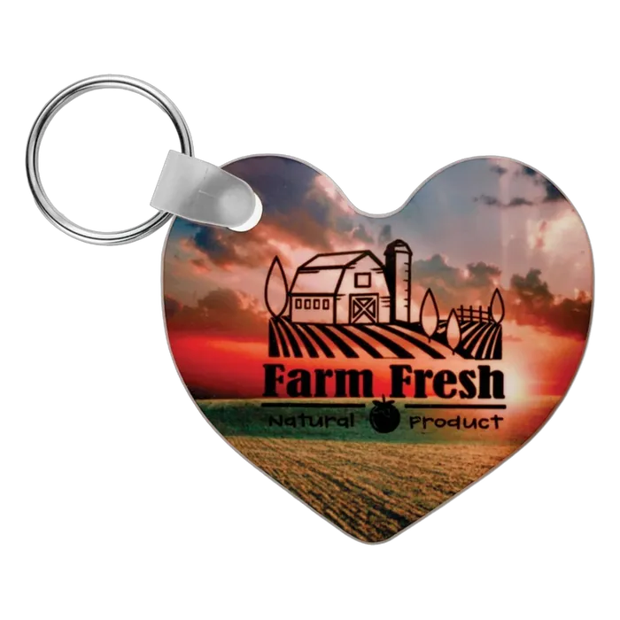 2-Sided Gloss Heart Keychain