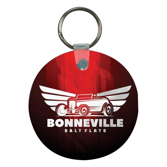 2-Sided Gloss White FRP Round Keychain