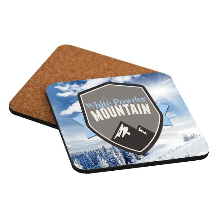 1-Sided Hardboard Square Coaster with Cork Back