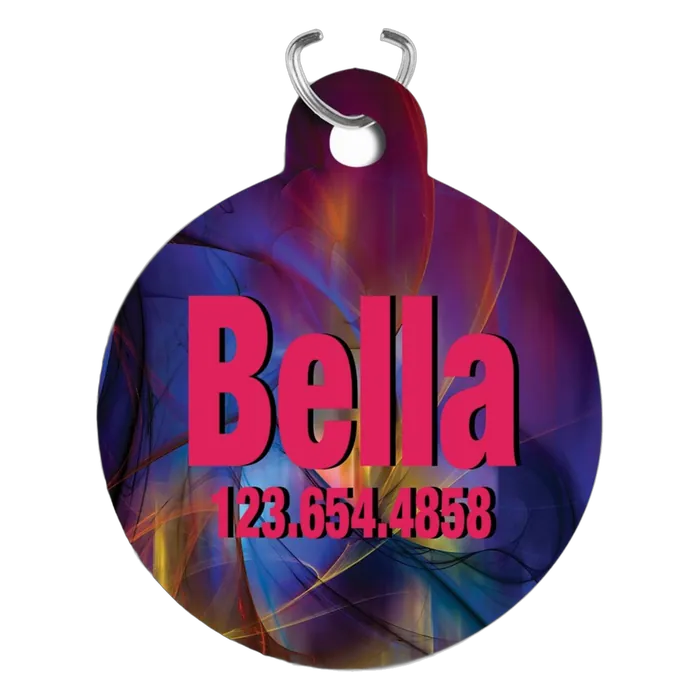 1-Sided Gloss Aluminum Pet Tag-Round