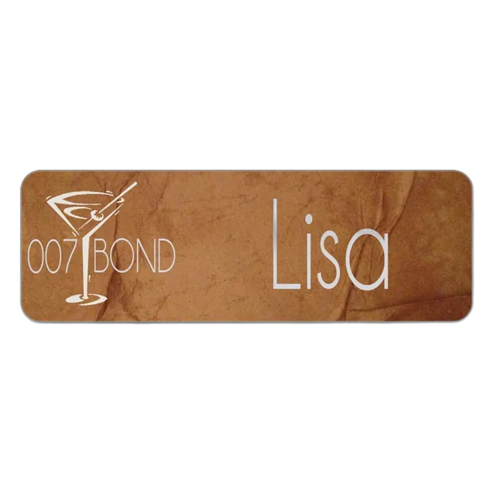 Gloss Aluminum Name Badge, 3" x 1"
