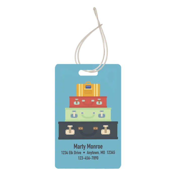 2-Sided Gloss Aluminum Rectangle Luggage Tag