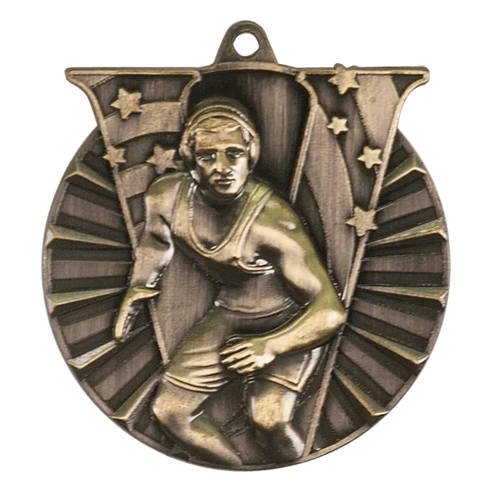 Wrestling Victory Medal-Gold