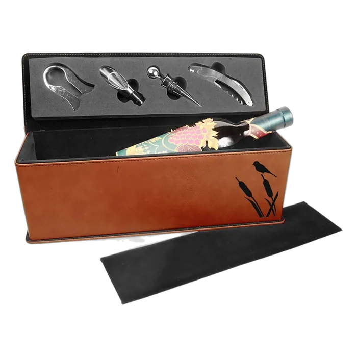 Rawhide Leatherette Single Wine Box with Tools