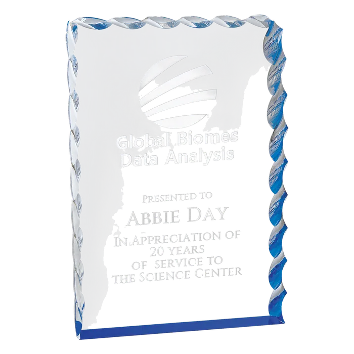 Medium Blue Wave Edge Acrylic