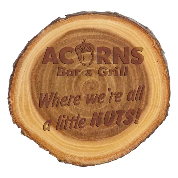7" Genuine Elmwood Log Plaque