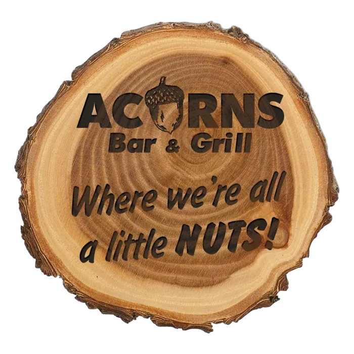 9" Genuine Elmwood Log Plaque