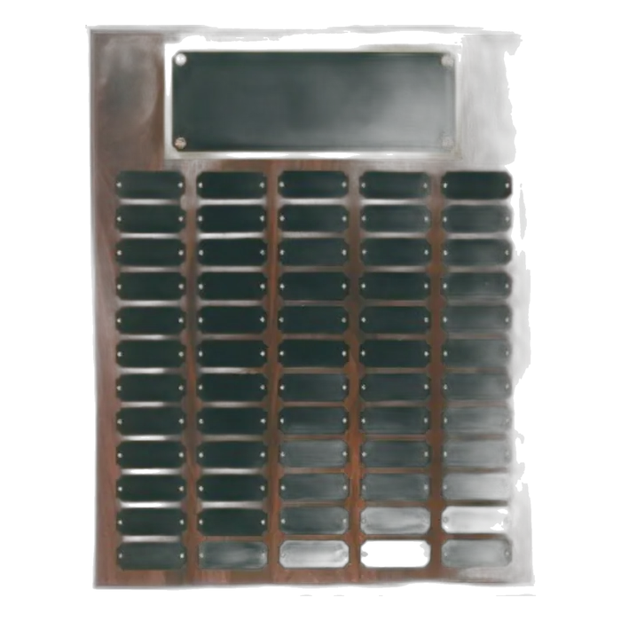 Genuine Walnut Step Edge Perpetual Plaque with 60 Plates