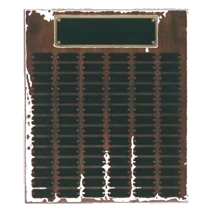 Genuine Walnut Step Edge Perpetual Plaque with 84 Plates