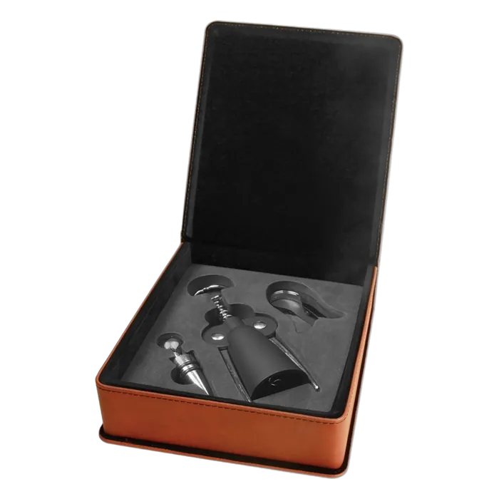 Rawhide Leatherette 3-Piece Wine Tool Set