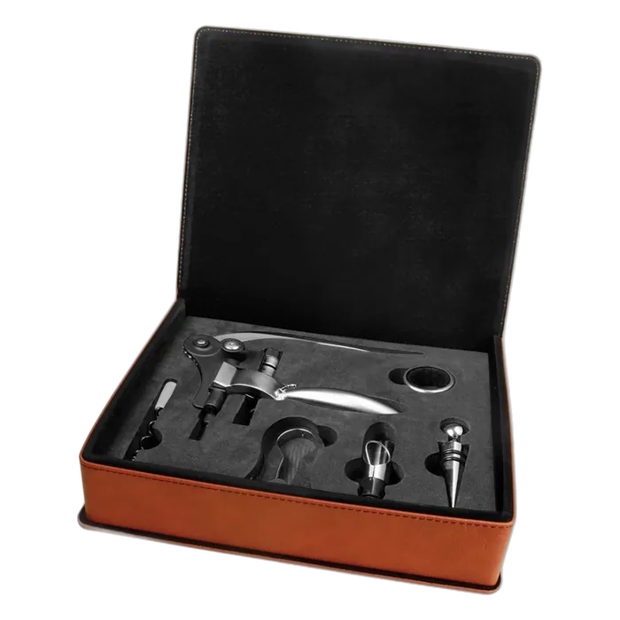 Rawhide Leatherette 5-Piece Wine Tool Set