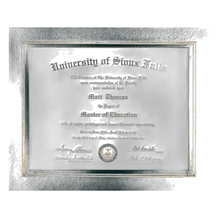 Black Certificate Holder with Clear Plastic Cover