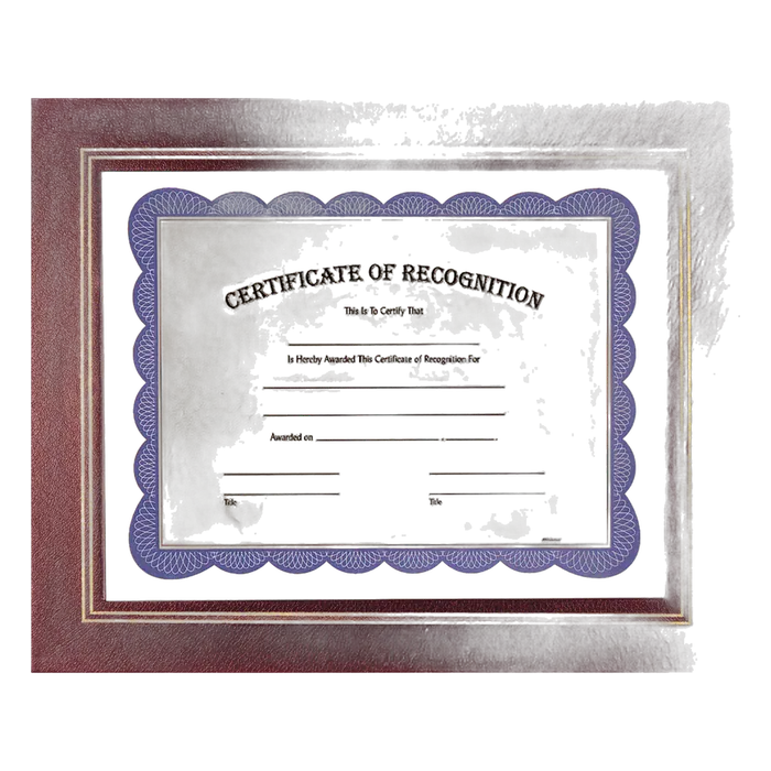 Burgundy Certificate Holder with Clear Plastic Cover