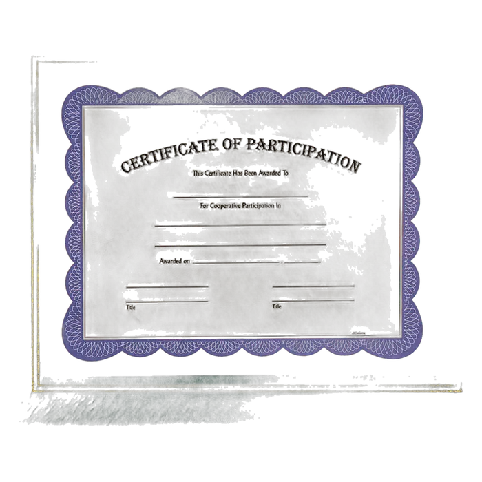 Green Certificate Holder with Clear Plastic Cover
